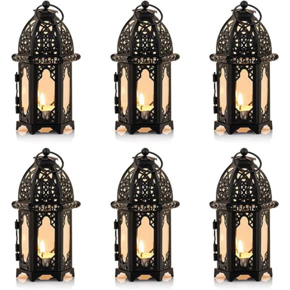 6 Pcs Hanging Candle Holder Lantern Centerpiece Table/Hanging Glass
